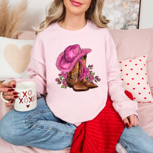 Valentine Boot Sweatshirt